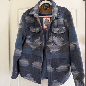 Jachs Blue and Tan Patterned Men’s Work Jacket